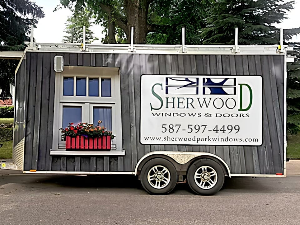 Sherwood Windows' custom-built trailer — the mobile billboard the brand strategy was built around